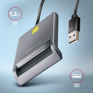 Cititor electronic AXAGON carti de identitate Smart Card FlatReader CRE-SM3T, USB 2.0