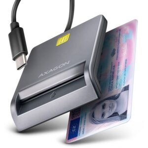 Cititor electronic AXAGON carti de identitate Smart Card FlatReader CRE-SM3TC, USB-C